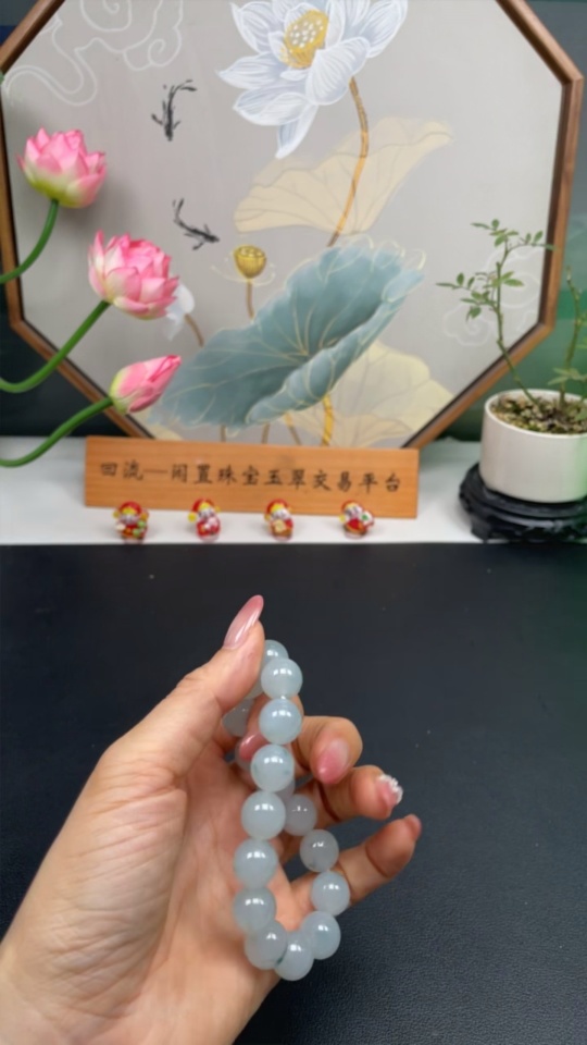 F30498314 JadeiteBead Bracelet, Approx. 12mm, Total Weight Approx. 51.1g