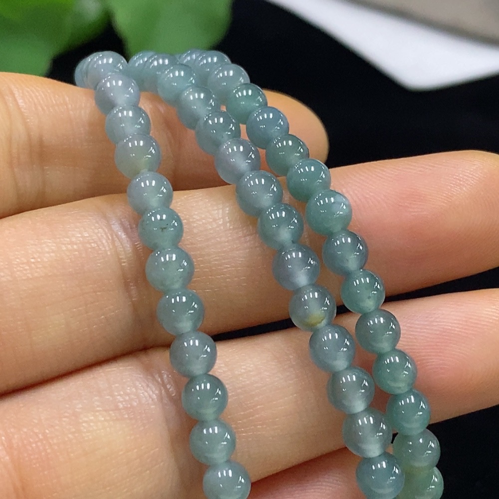 F34074816 Jadeite Bead Necklace Approx. 5mm Total Weight Approx. 23.16g