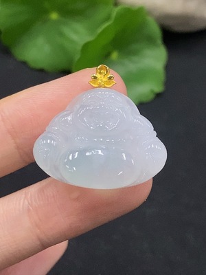 F33866921 Jadeite Buddha Pendant 18K Gold Total Weight Approx.4.24g