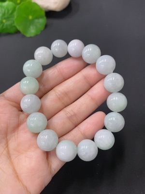 F33828587 Jadeite Beads Bracelet Approx. 12.3mm Total Weight Approx. 51g