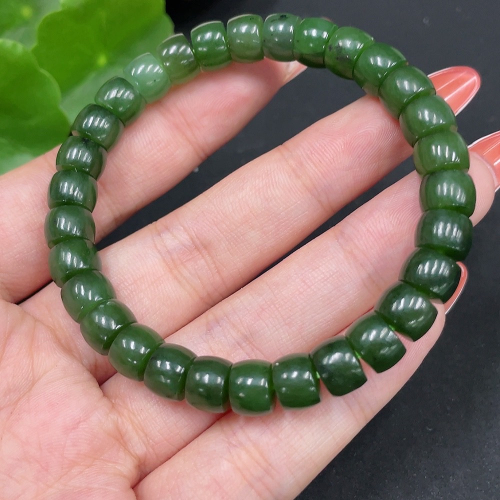 H34027399 Hetian Jade Bracelet Approx. 7.7mm Total Weight About 23.2g