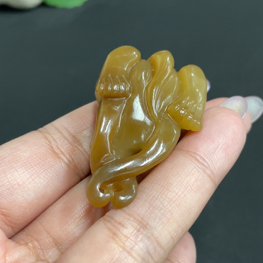 H34971752 Hetian Jade Pendant    Monkey    Total Weight: Approx. 30.4g