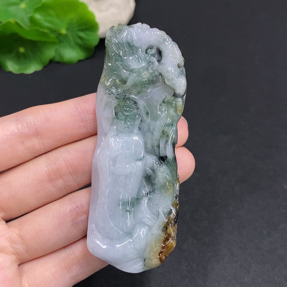 F35078896 Jadeite Dragon-Guanyu Pendant