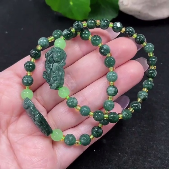F34966293 Jadeite Bracelet Sell as a Lot (Beads Non-A)
