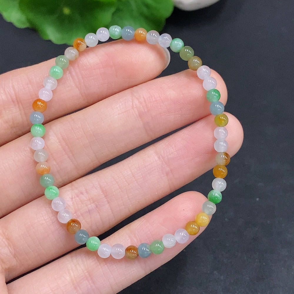 F32807722 Jadeite Bracelet Total Weight Approx. 3.7g Size About 3.5mm Color Origin Undetermined
