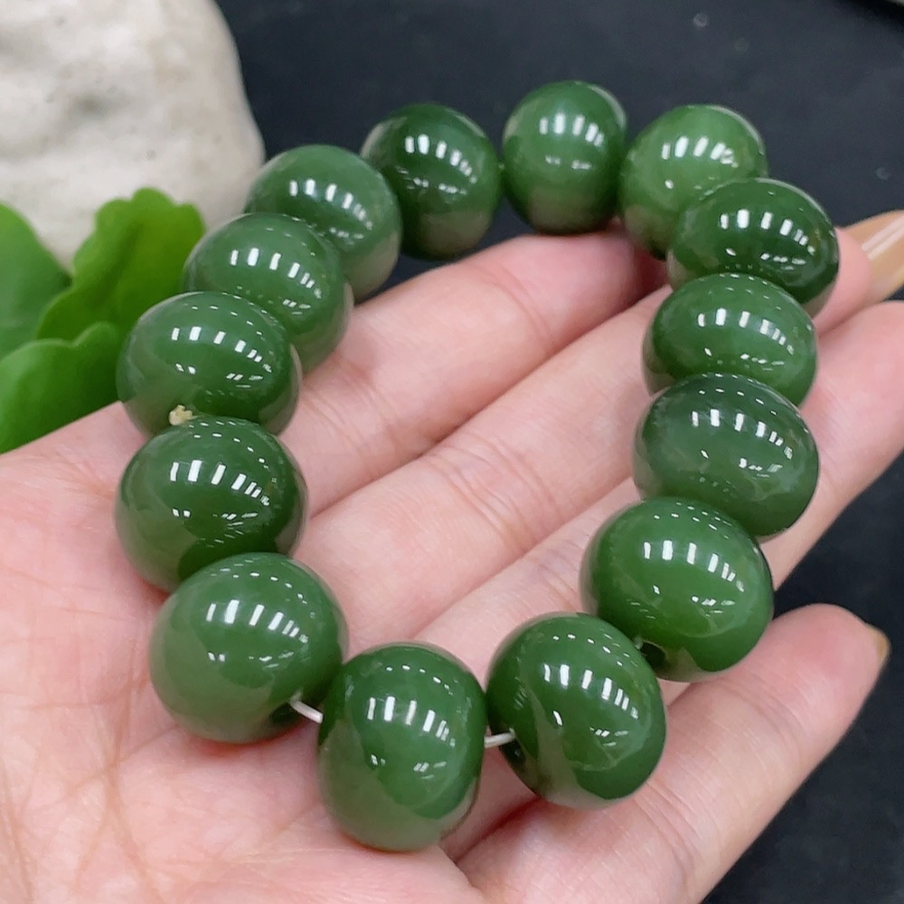 H32725387 Hetian Jade Bracelet    Approx. 15.4mm    Total Weight Approx. 72.5g