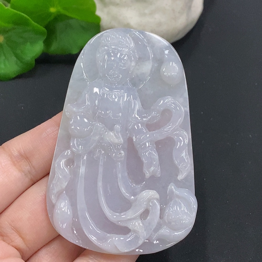 F35106575 Jadeite Guanyin Pendant Total Weight Approximately 55.7g