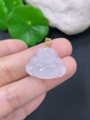 F41934468 翡翠挂件佛公 18k 货品总约重2.67g