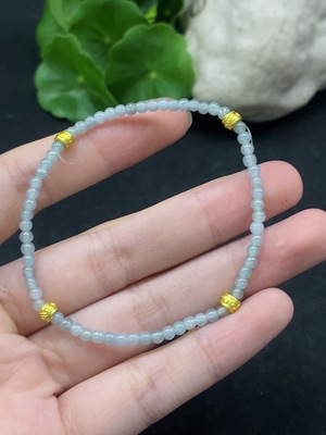 F34057452 Jadeite Bracelet 3mm approx. Non-gold inlaid Total weight approx. 3.35g