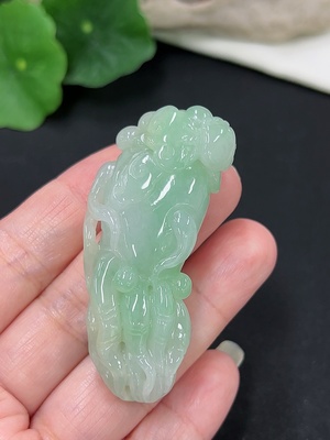 F41941772 翡翠人生如意挂件 货品总重约26.7克