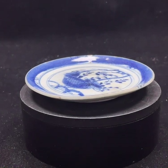 W30541289 Ceramic, Complete Piece, Mid-Early Qing Dynasty Blue and White Cymbidium Flower Plate (Subject to Actual Item)