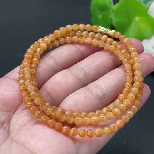 F34018783 Jadeite Bead Necklace Approximately 4.1mm Total Weight About 17.89g Color Origin Undetermined