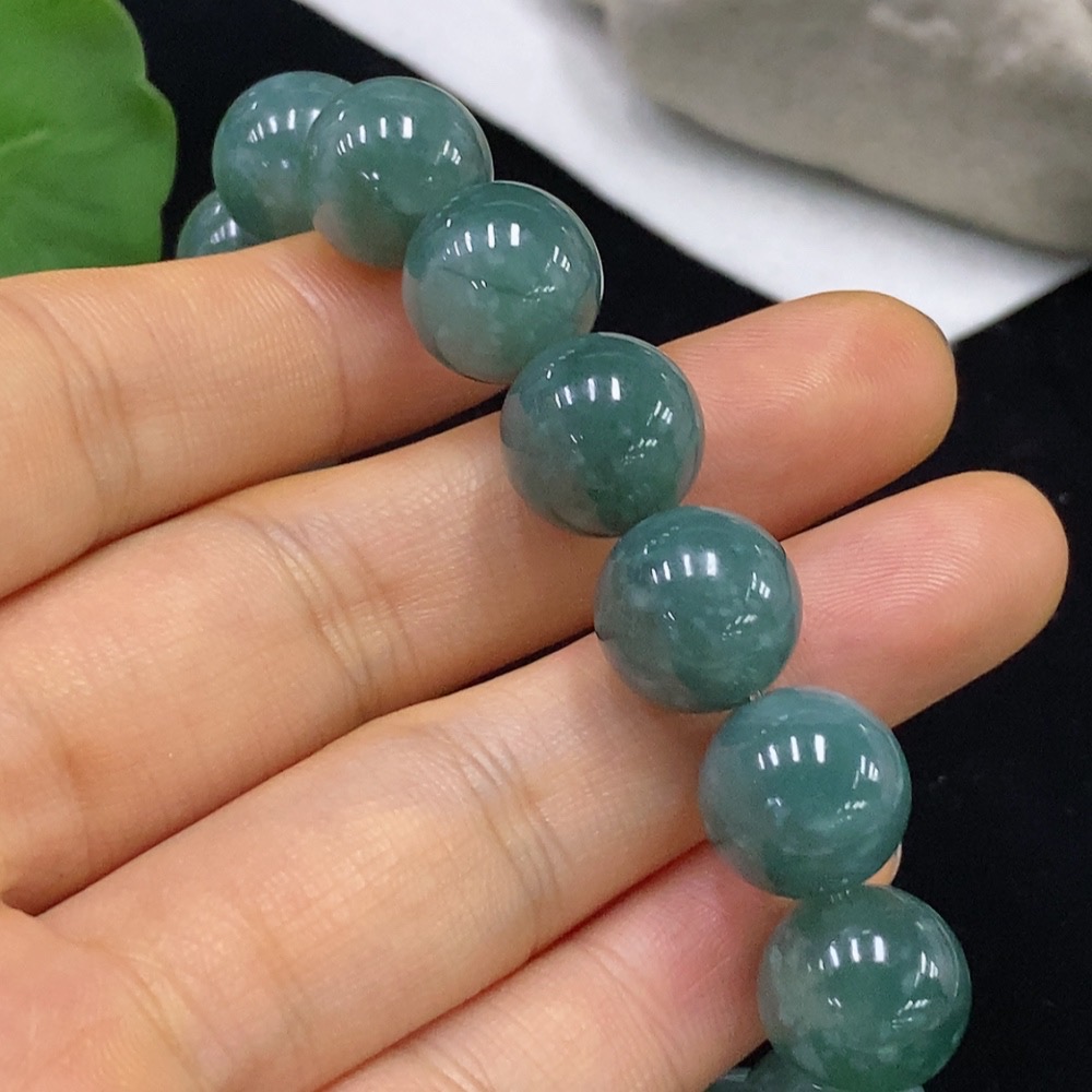 F35114280 Jadeite Bracelet Approx. 12.5mm Beads Total Weight Approx. 56.58g