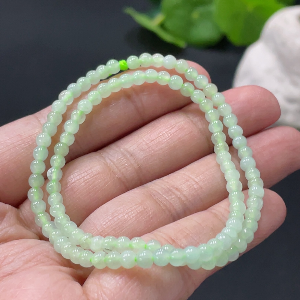 F33837129 JadeiteBeaded Bracelet Approx.3.3mm Total Weight About 6.56g