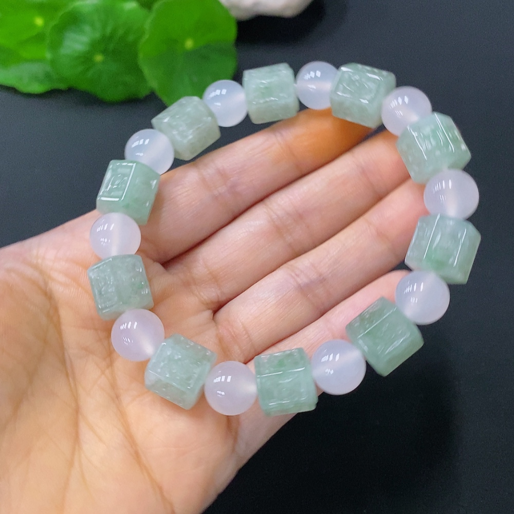 F30442041 Jadeite Bracelet Approx. 10.5mm Beads Total Weight Approx. 43.64g Non-Type A Matching Beads