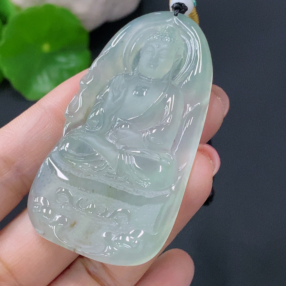 F28183141 Jadeite Pendant Buddha Plaque Total Weight Approx. 26.54g