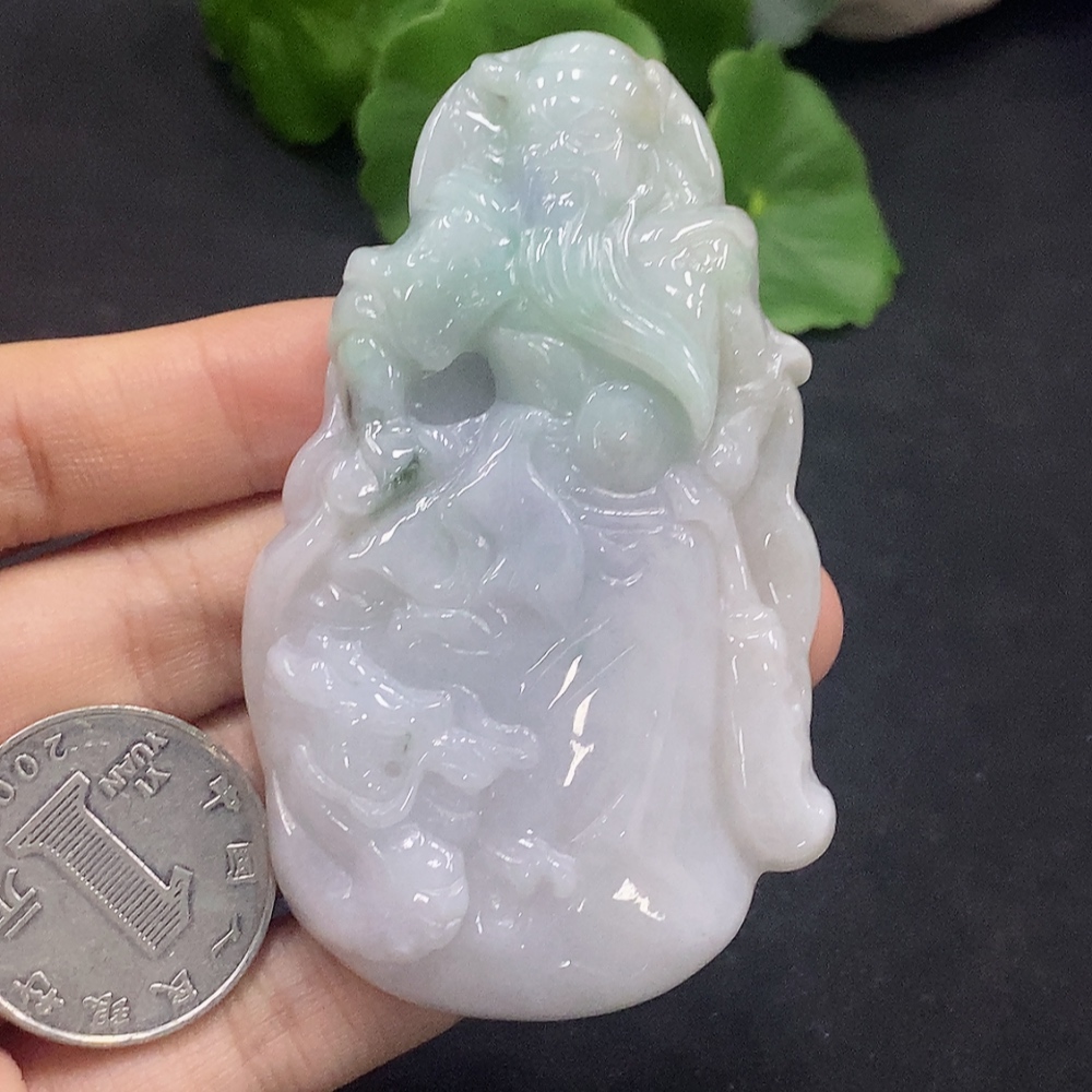 F30514588 JadeiteGuan Gong Pendant