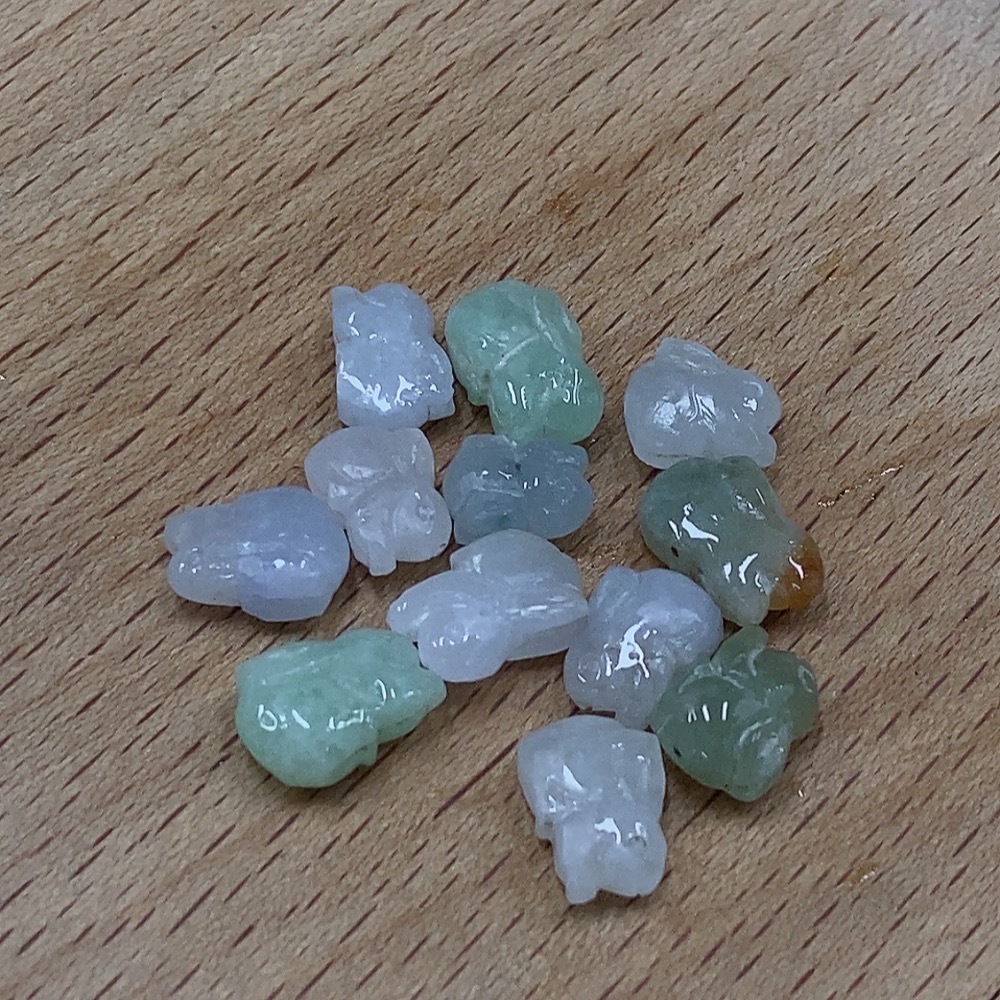 F34028224 Jadeite Inlaid Pieces Sell as a Lot Yellow Part Color Origin Undetermined Unpolished