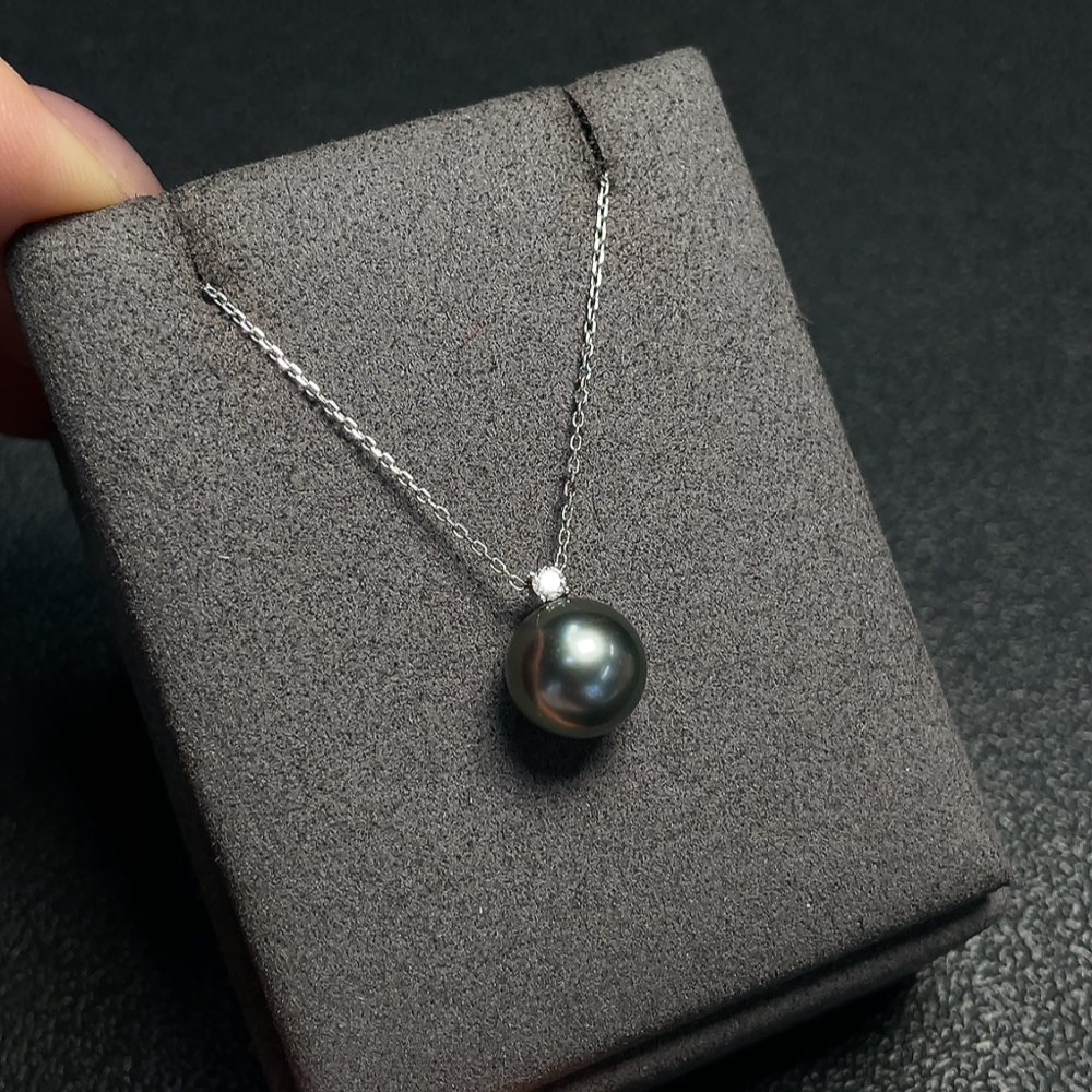C34992210 Seawater Pearl Pendant Non-Diamond 18K Gold Total Weight Approx. 2.67g Including Chain Size Approx. 9.9mm