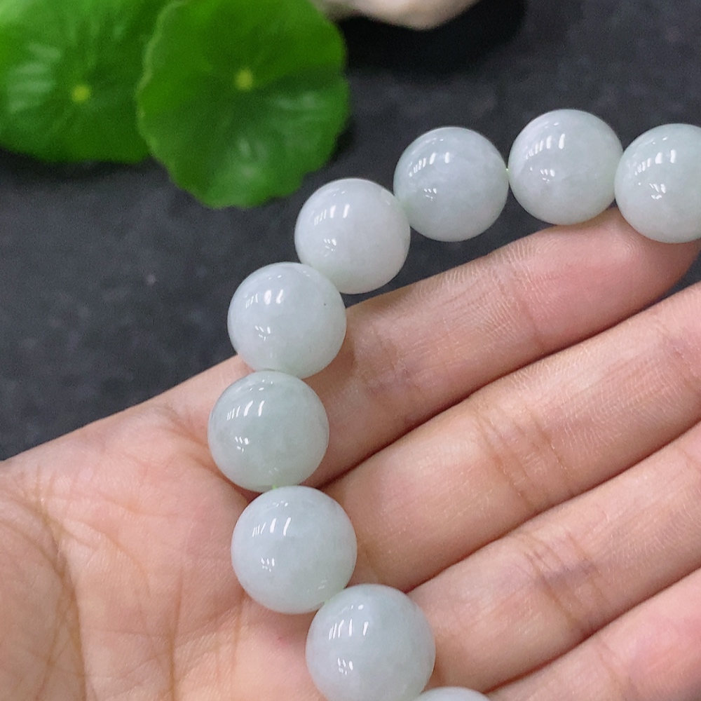 F32792052 Jadeite Bead Necklace, Approx. 12.7mm, Total Weight Approx. 58.4g