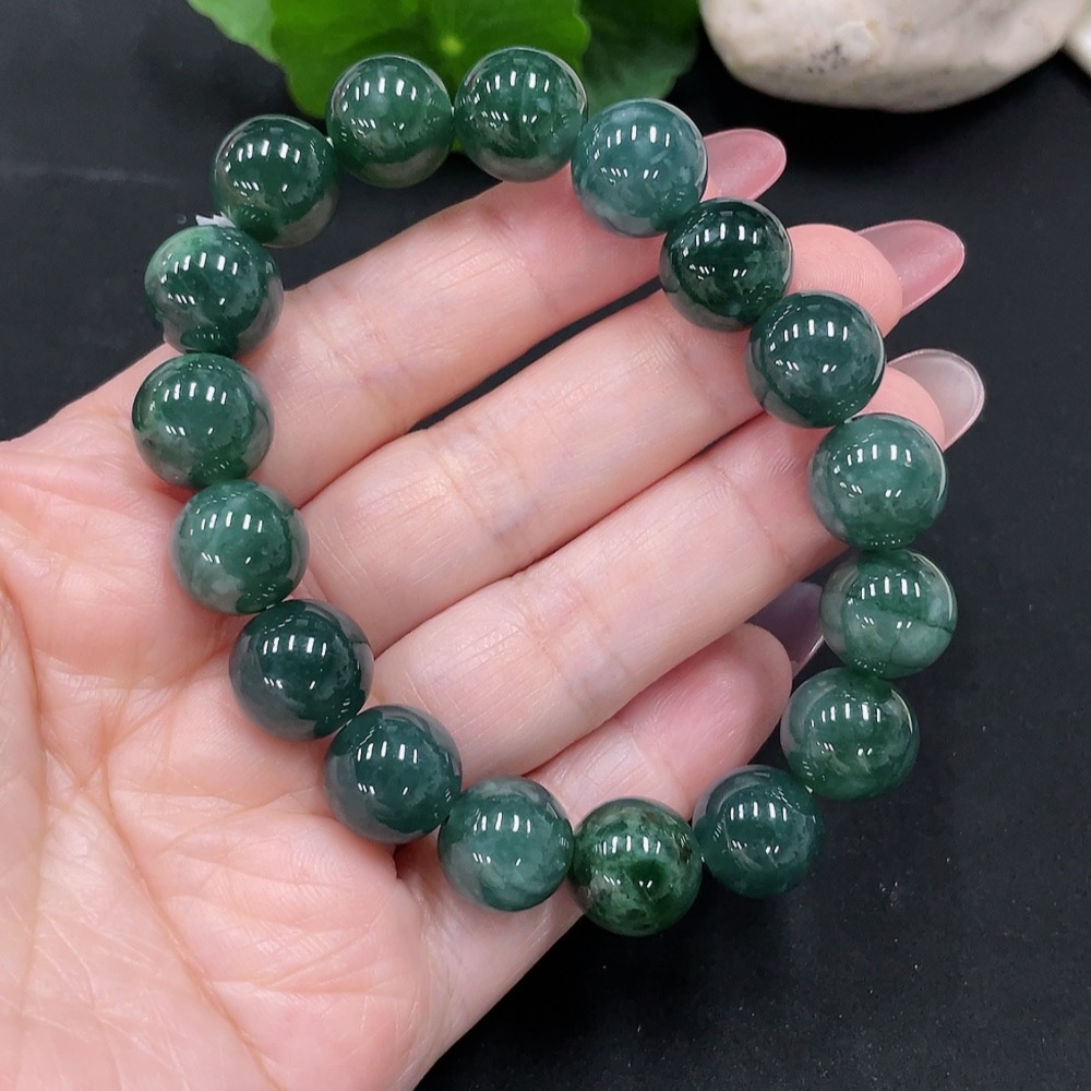 F34981933 Jadeite Bracelet Approximately 12mm Beads Total Weight About 49.4g