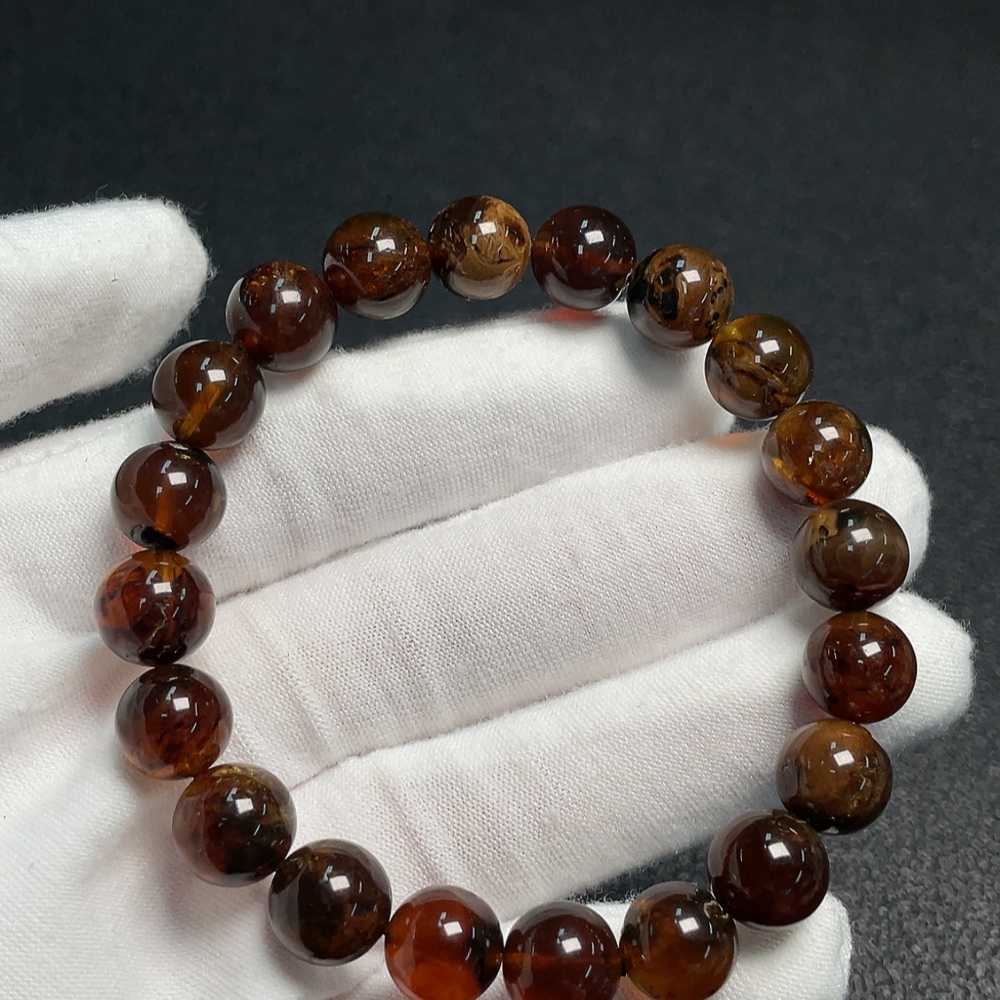 C35183051 Amber Beeswax Bracelet Total Weight Approx. 9.97g Size About 9.7mm