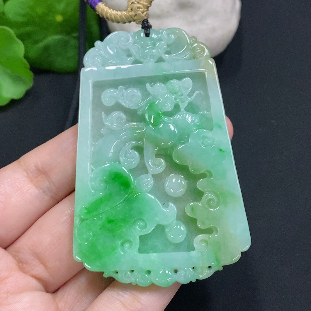 F31648458 Jadeite Pendant Total Weight Including Rope Approximately 53.5g