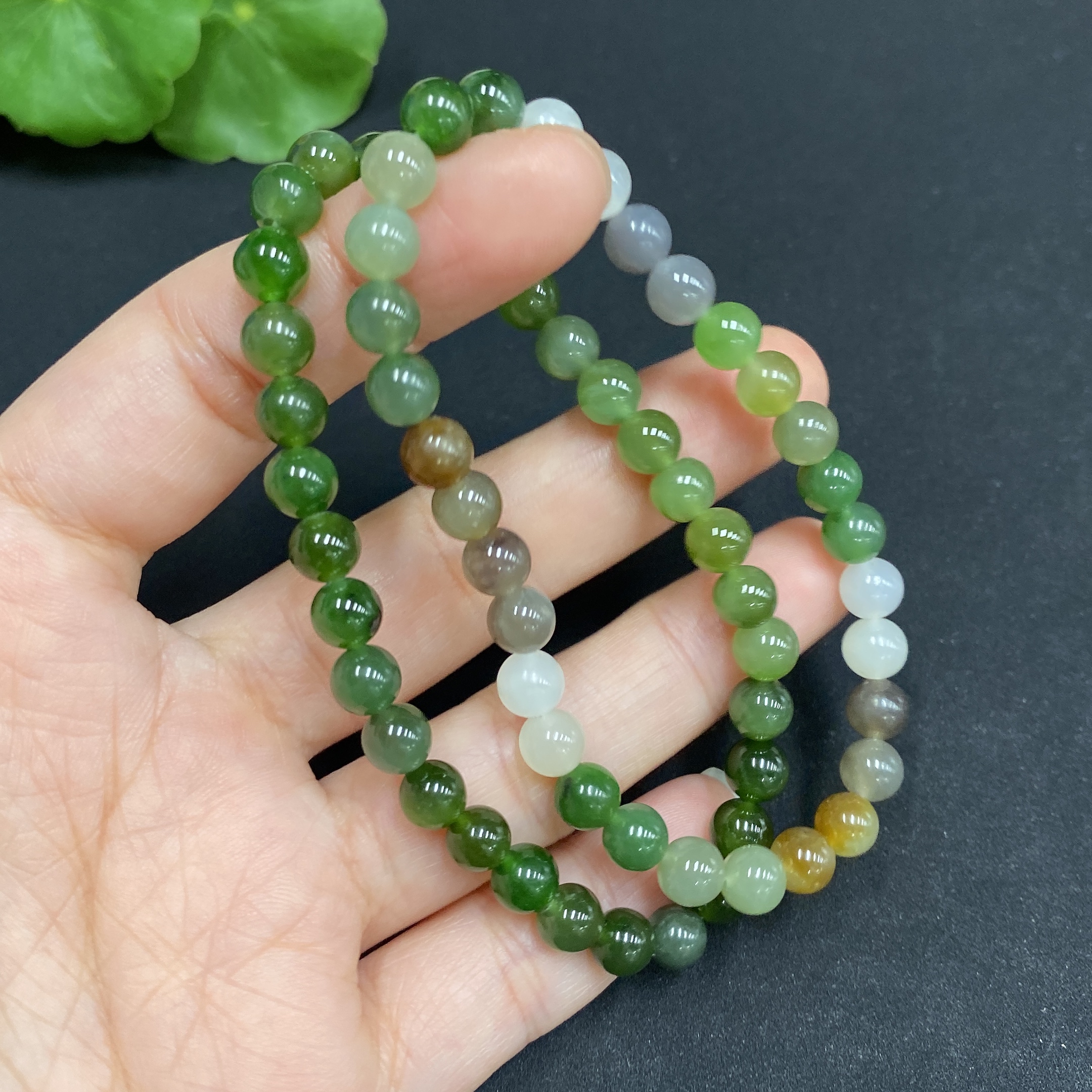 H34986204 Hetian Jade Bead Necklace, Approx. 5.4mm, Total Weight Approx. 19.9g