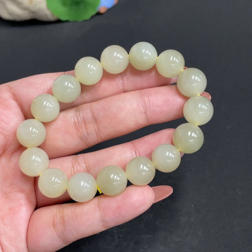 H34973161 Hetian Jade Bracelet, Approx. 12.1mm, Total Weight Approx. 42.7g