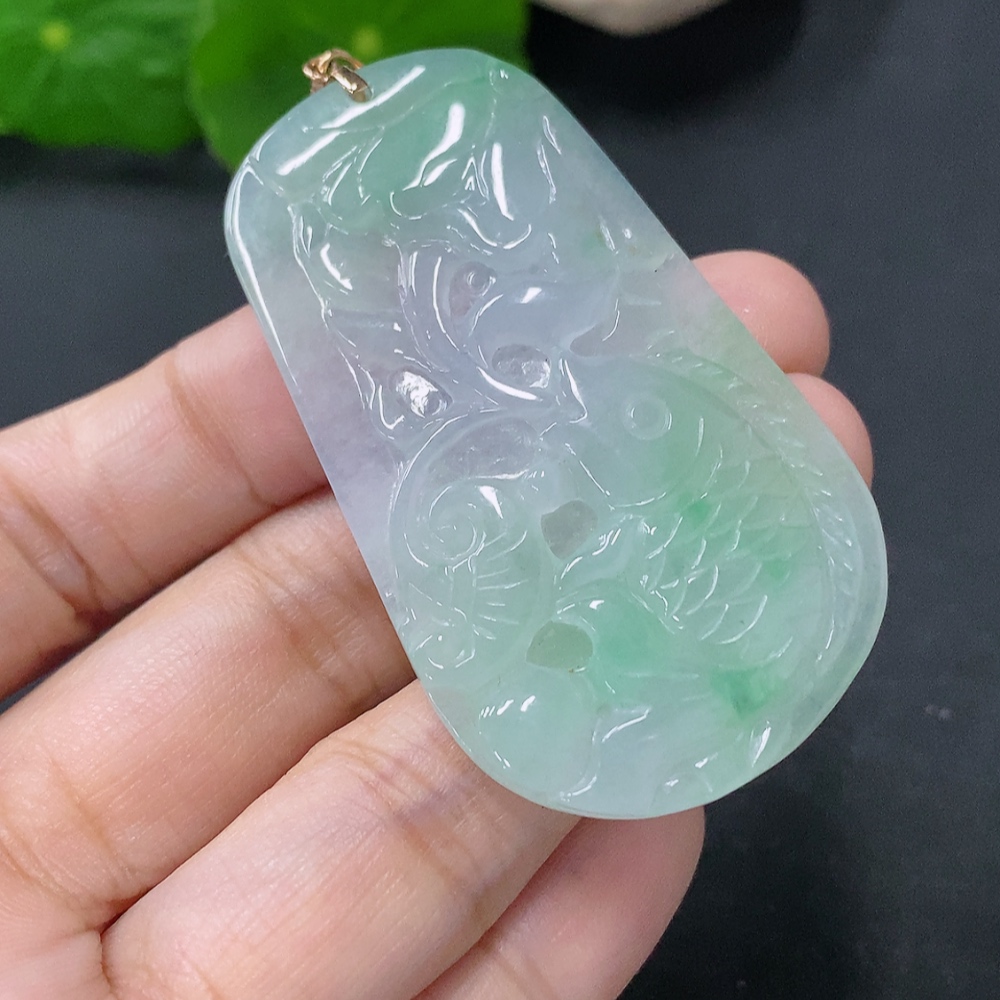 F33849178 Jadeite Pendant Abundance Year after Year 18k Total Weight Approx. 15.7g