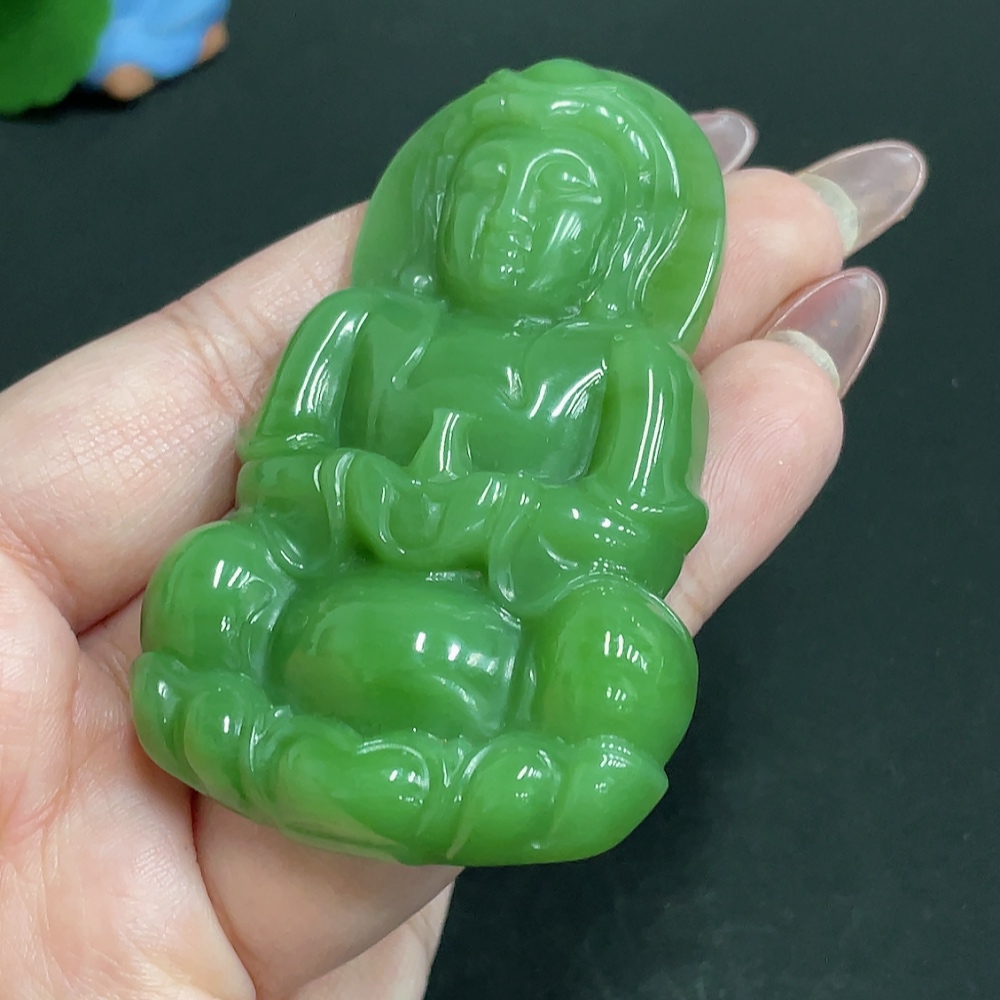 H27061988 Hetian Jade Pendant Guanyin Total Weight About 54g
