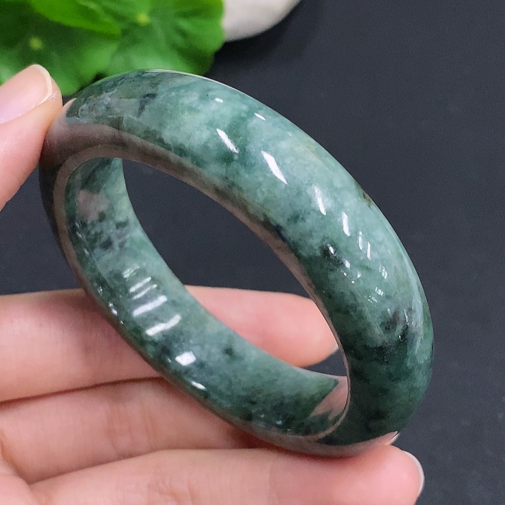 F32807546 Jadeite Circular Bracelet Total Weight Approx. 68.1g Size 52.5 Containing Other Minerals