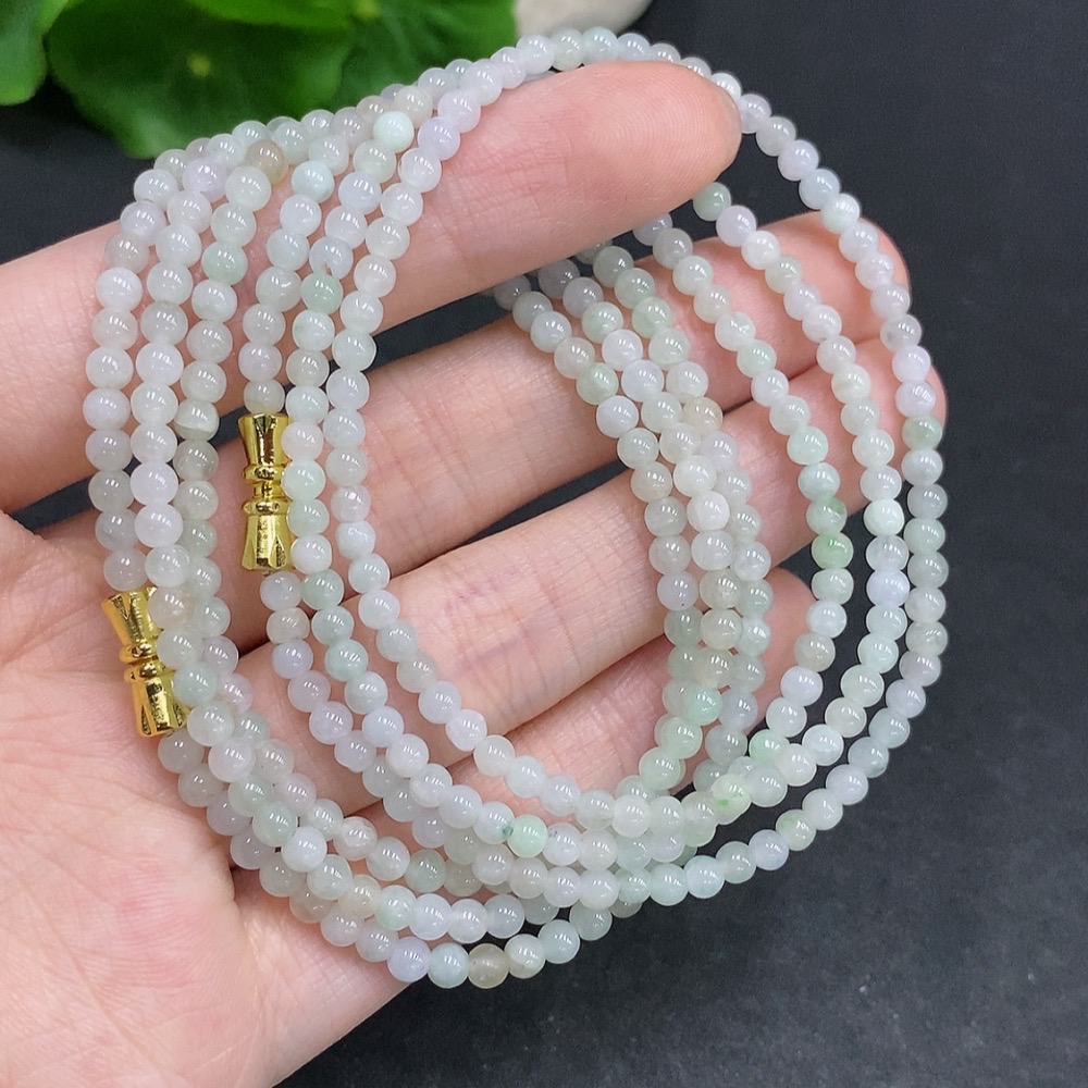 F34061622 Jadeite Necklace Sell as a Lot Non-Gold Inlaid