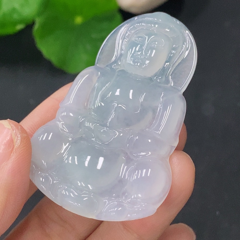F30482213 Jadeite Guanyin Pendant Total Weight Approx. 14.96g