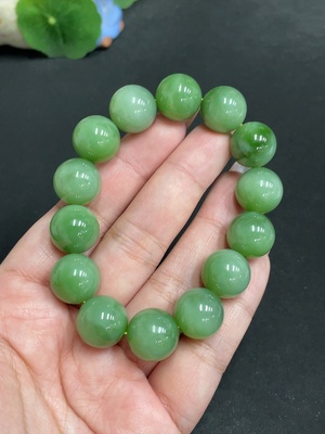 H32699697 Hetian Jade Bracelet, Approx. 14.1mm, Total Weight Approx. 62.7g