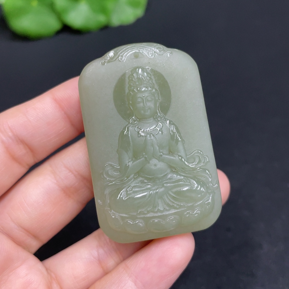 H35109822 Hetian Jade Pendant Guanyin Total Weight Approx. 39.3g