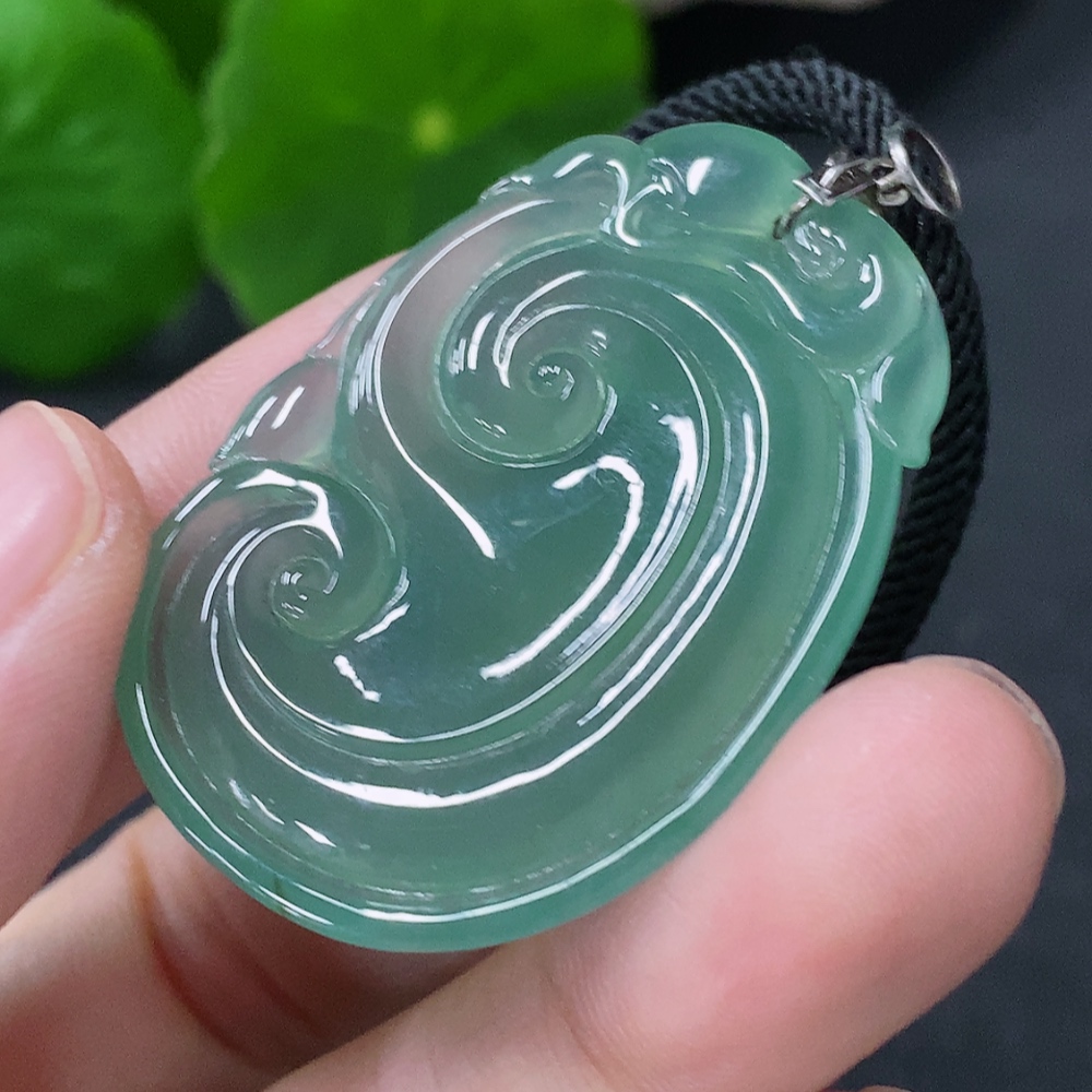 F33849550 Jadeite Pendant Ruyi Total Weight Approx. 15.7g Including Rope Non-Gold