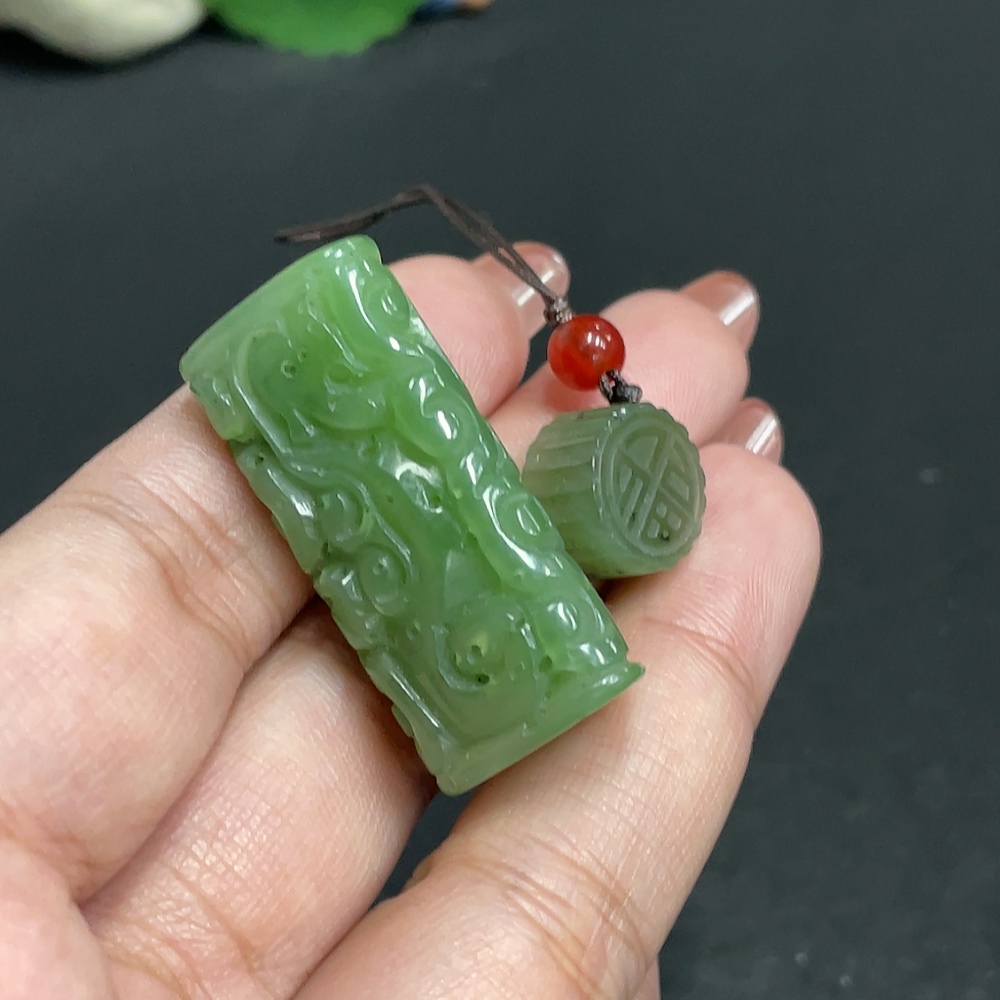 H34011273 Hetian Jade Jasper Pendant Total Weight Approx. 19.1g