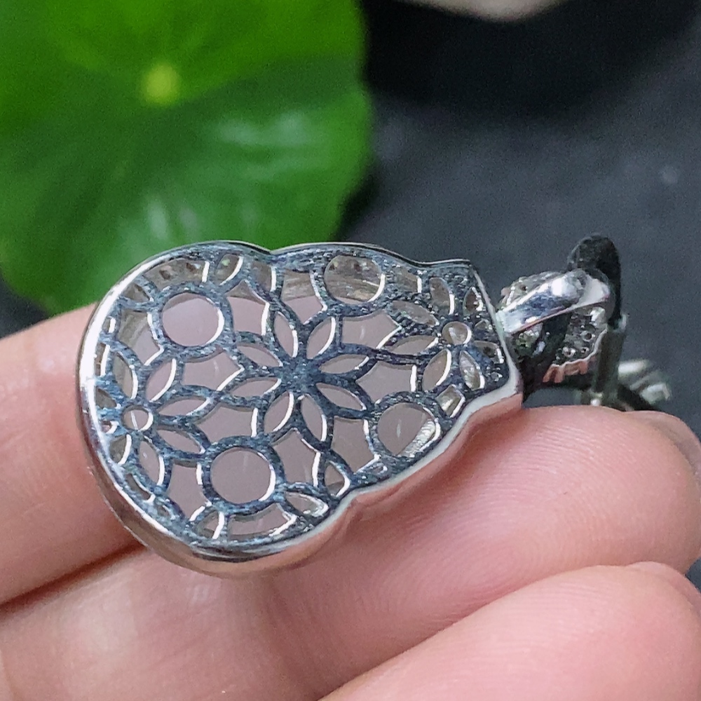 F34976740 Jadeite inlaid gourd pendant non-gold total weight approx. 6.89g including rope