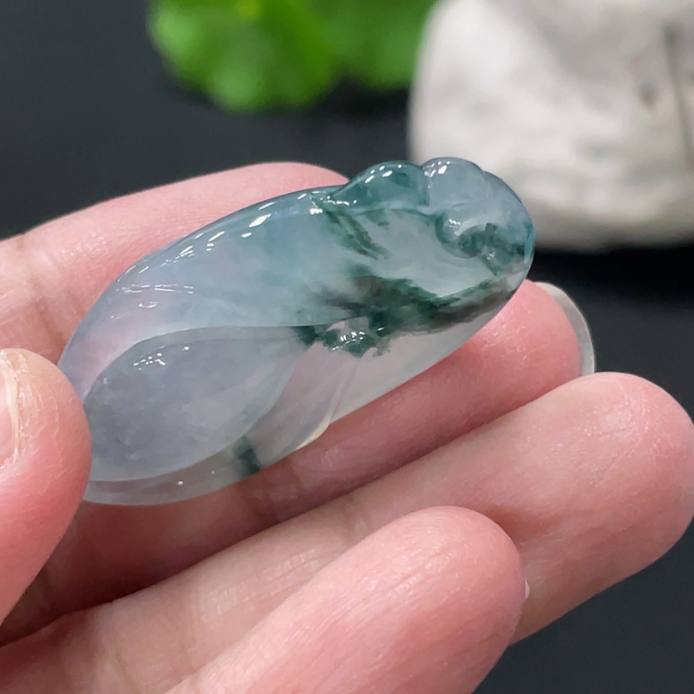 F35108544 Jadeite Magnolia Pendant Total Weight Approx. 10.8g