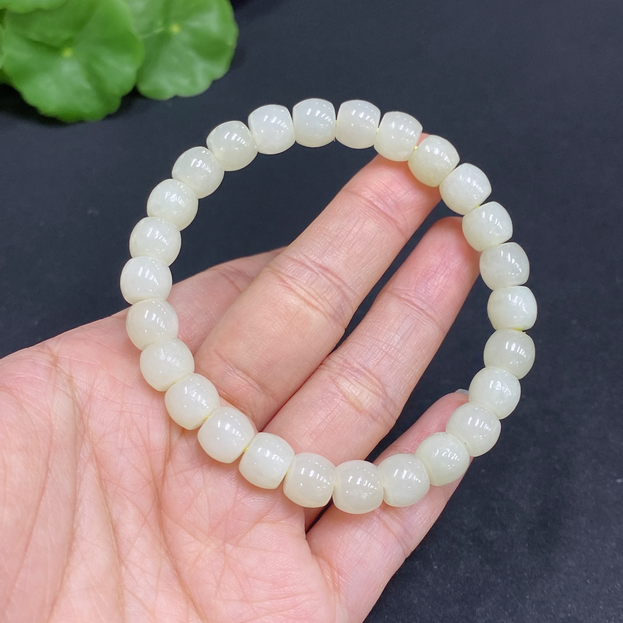 H34014029 Hetian Jade Bracelet Approx. 7.8mm Total Weight About 20.6g