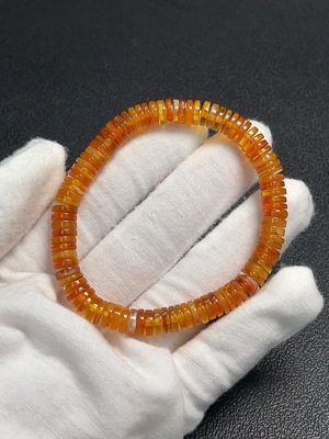 C32814901 Amber Honey Bead Bracelet, Total Weight Approx. 6.98g, Size 7mm