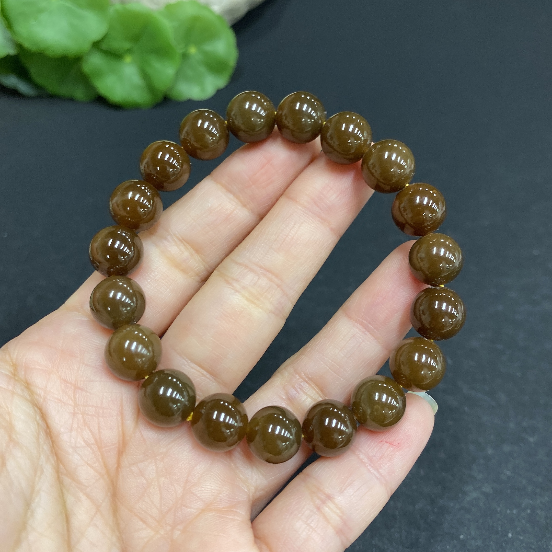 H33902730 Hetian Jade Bracelet Approx. 9.5mm Total Weight Approx. 26.8g