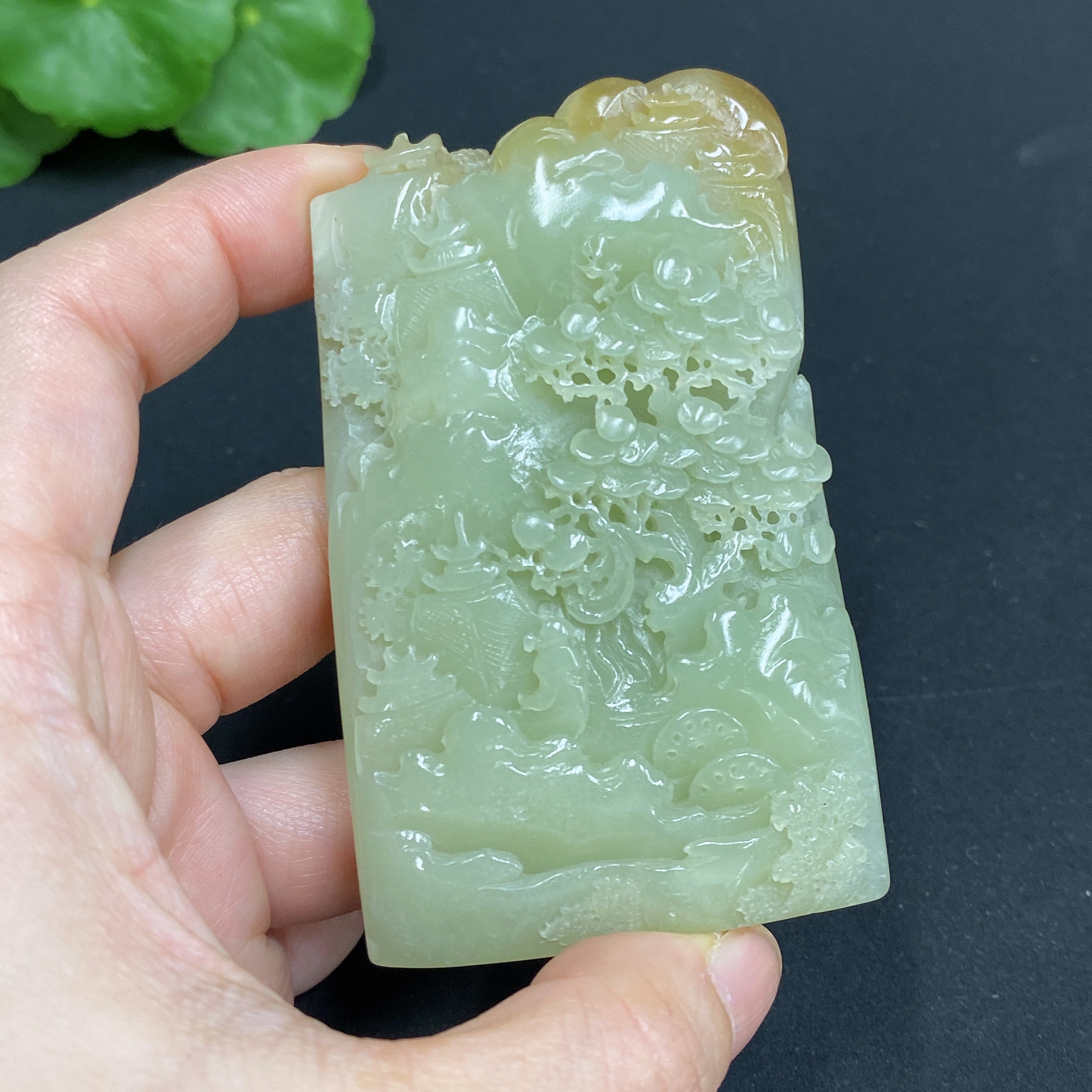 H34985314 Hetian Jade Pendant Landscape Plaque Total Weight Approx. 99.3g