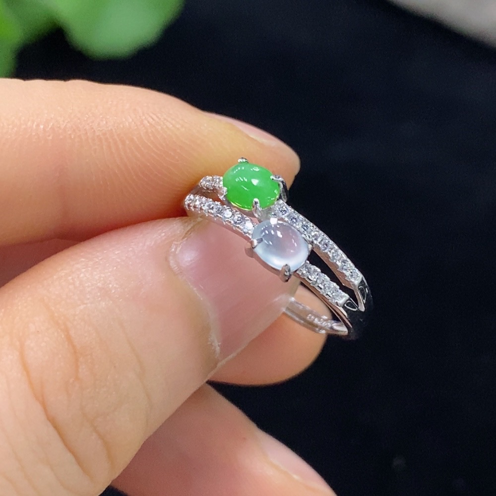 F30501900 JadeiteInlay Non-Gold Adjustable Total Weight Approx.1.84g