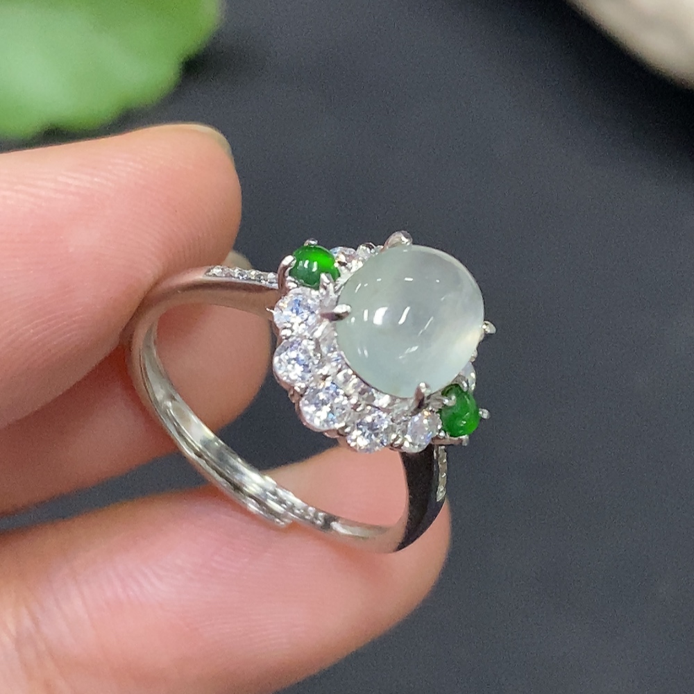 F27178037 Jadeite Inlay Non-gold Adjustable Total Weight Approx. 2.64g