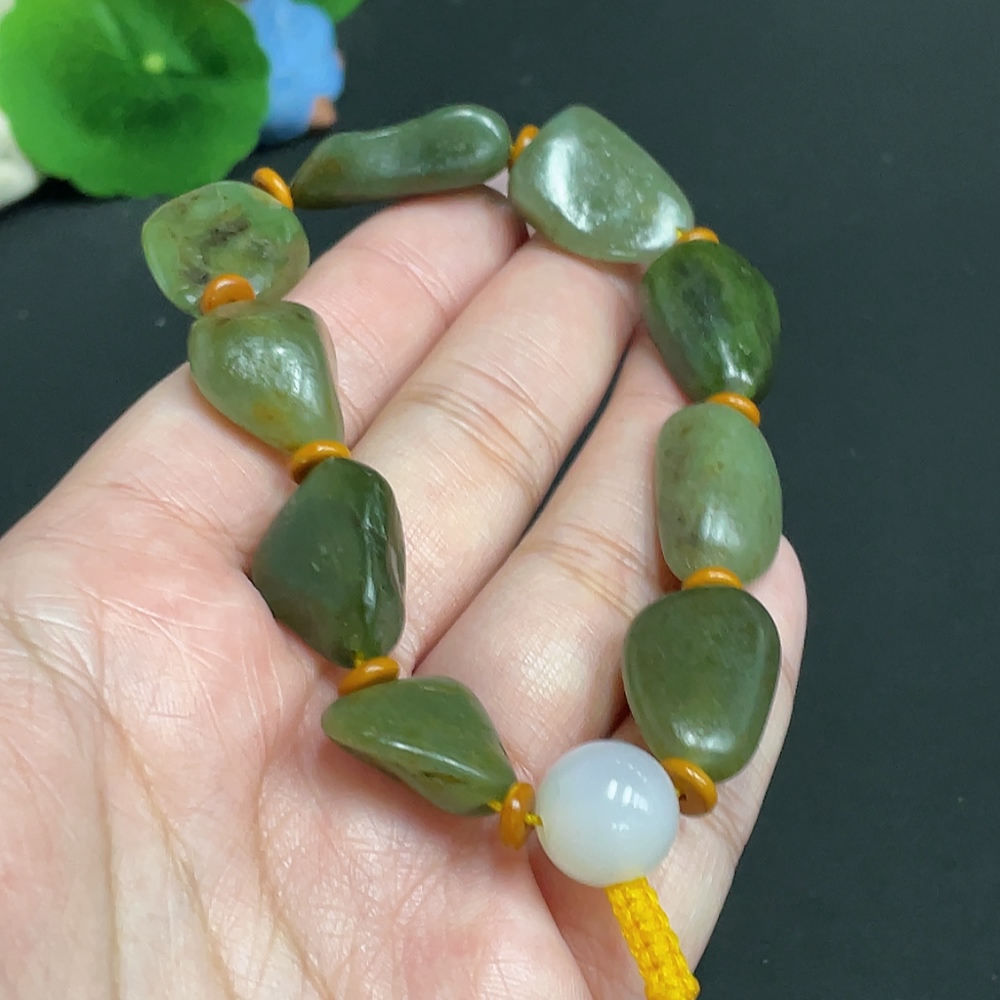 H26014921 Hetian Jade Beads, Undetermined Skin Color Origin, Total Weight Approx. 41g, Non-Hetian Jade Beads Included