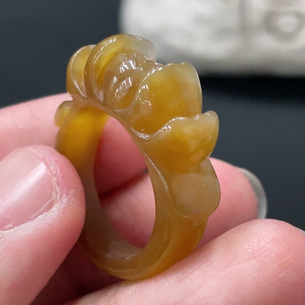 H27110300 Hetian Jade Ring, Size 15, Total Weight Approx. 5.58g