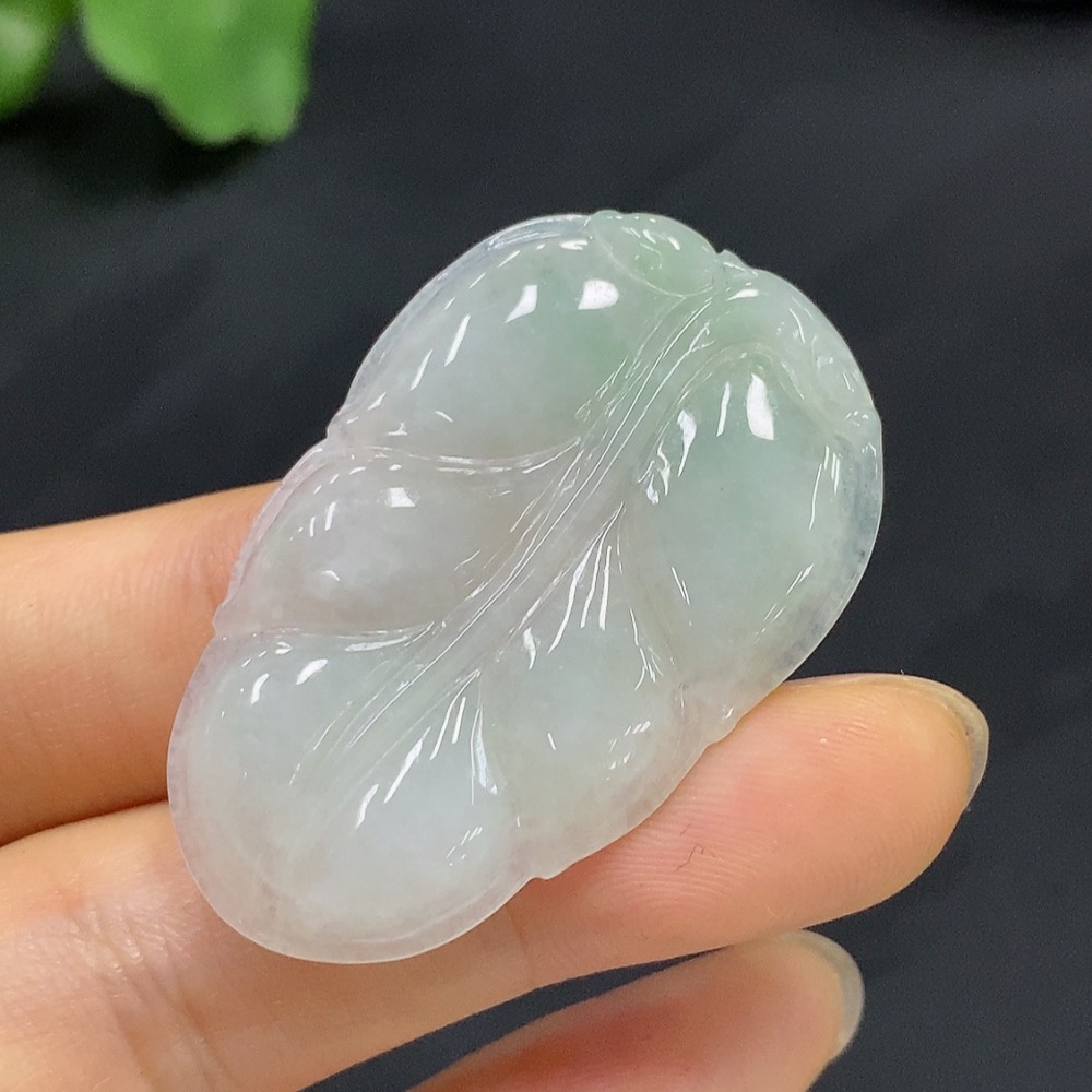 F22480463 Jadeite Leaf Inlay Piece, Total Weight 7.266g