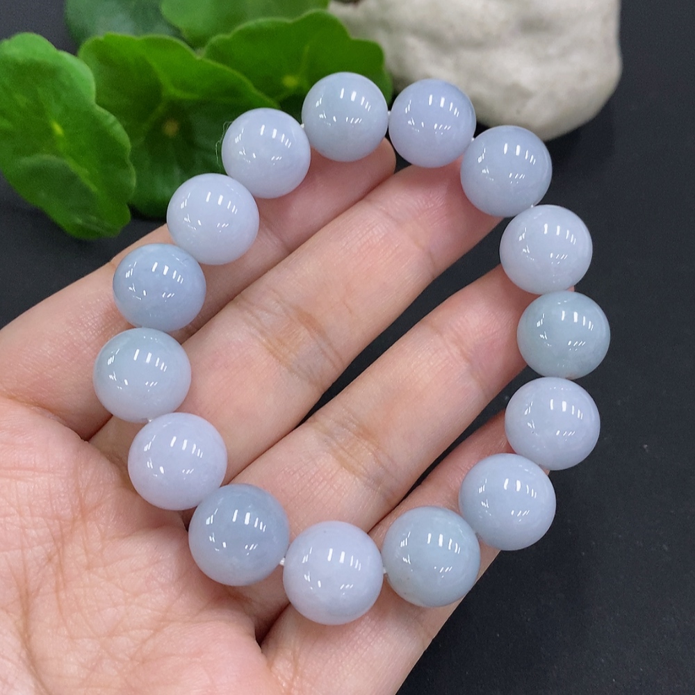 F35126113 Jadeite bead necklace approx. 12mm, total weight approx. 47.8g